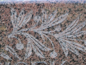 Detail in granite at Bohemian National Cemetery. 